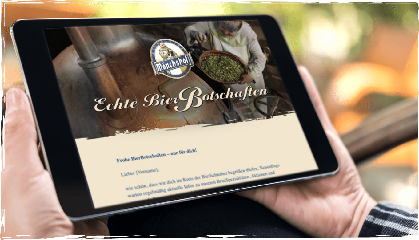 Tablet mit Newsletter