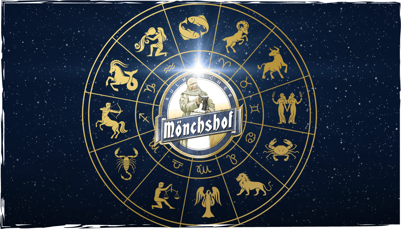 Grafik aller Horoskope auf blauem Hintergrund 